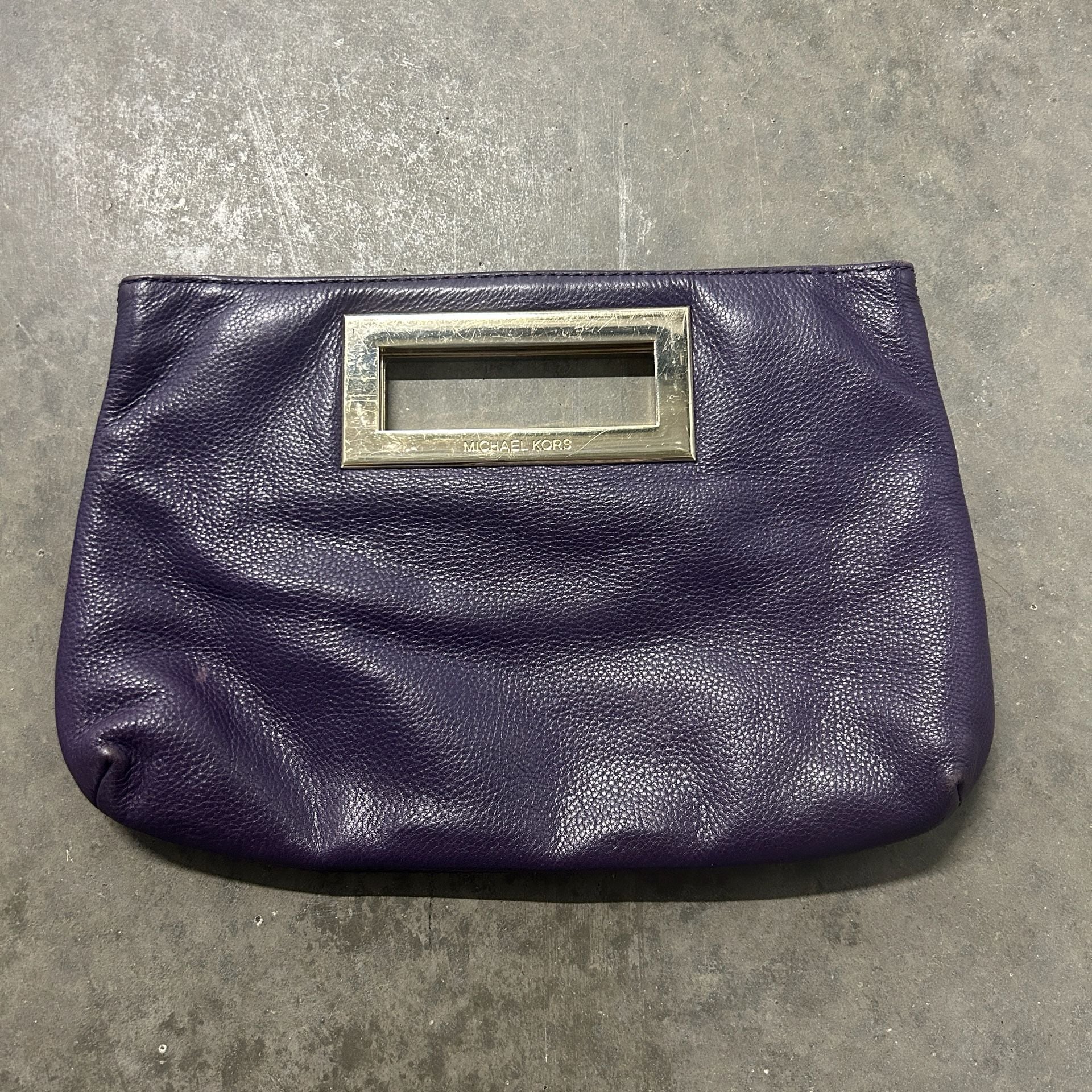 Michael Kors Berkley Purple Leather Clutch Handbag 3
