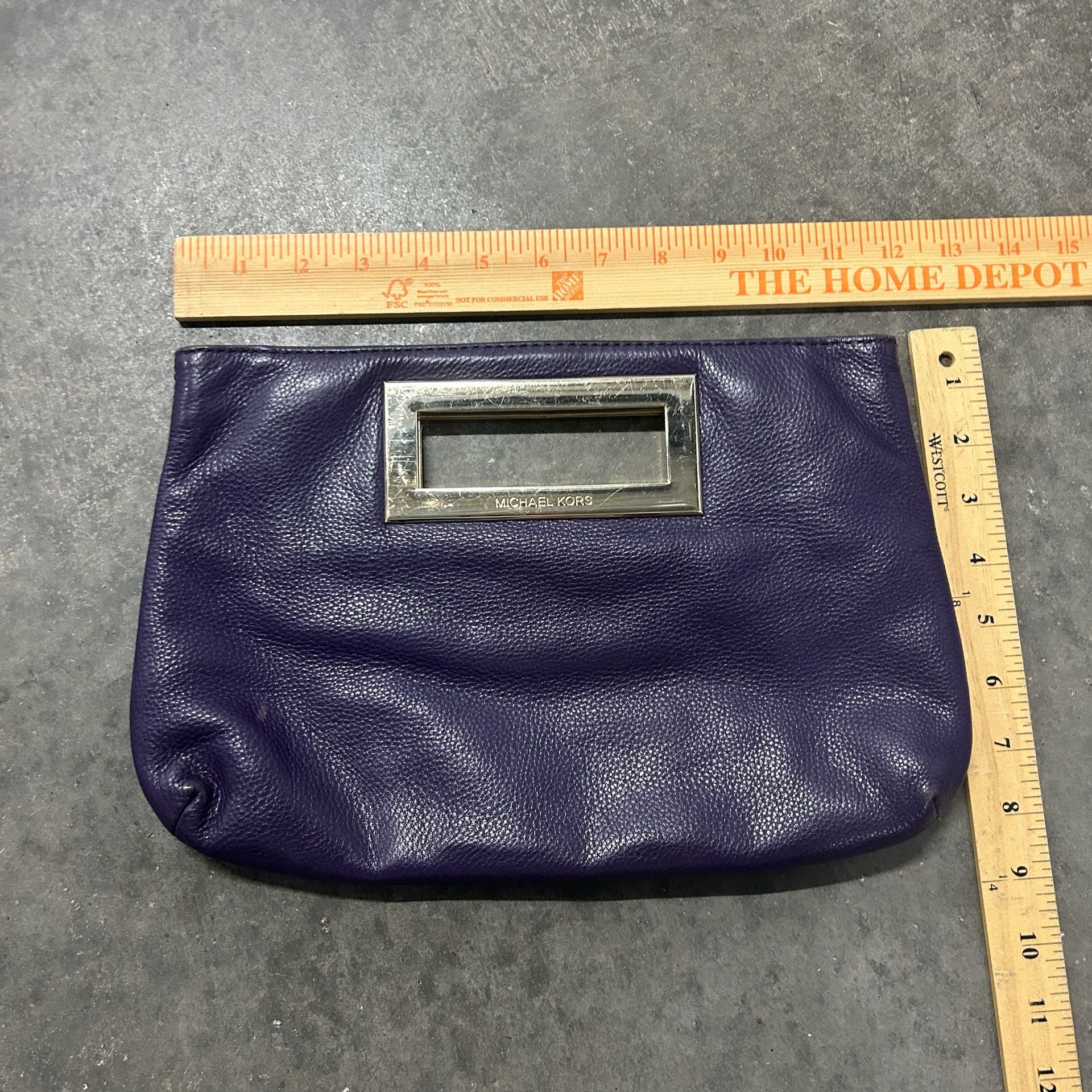 Michael Kors Berkley Purple Leather Clutch Handbag 6