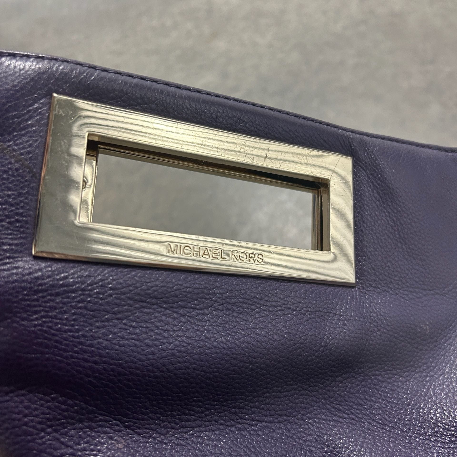 Michael Kors Berkley Purple Leather Clutch Handbag 8