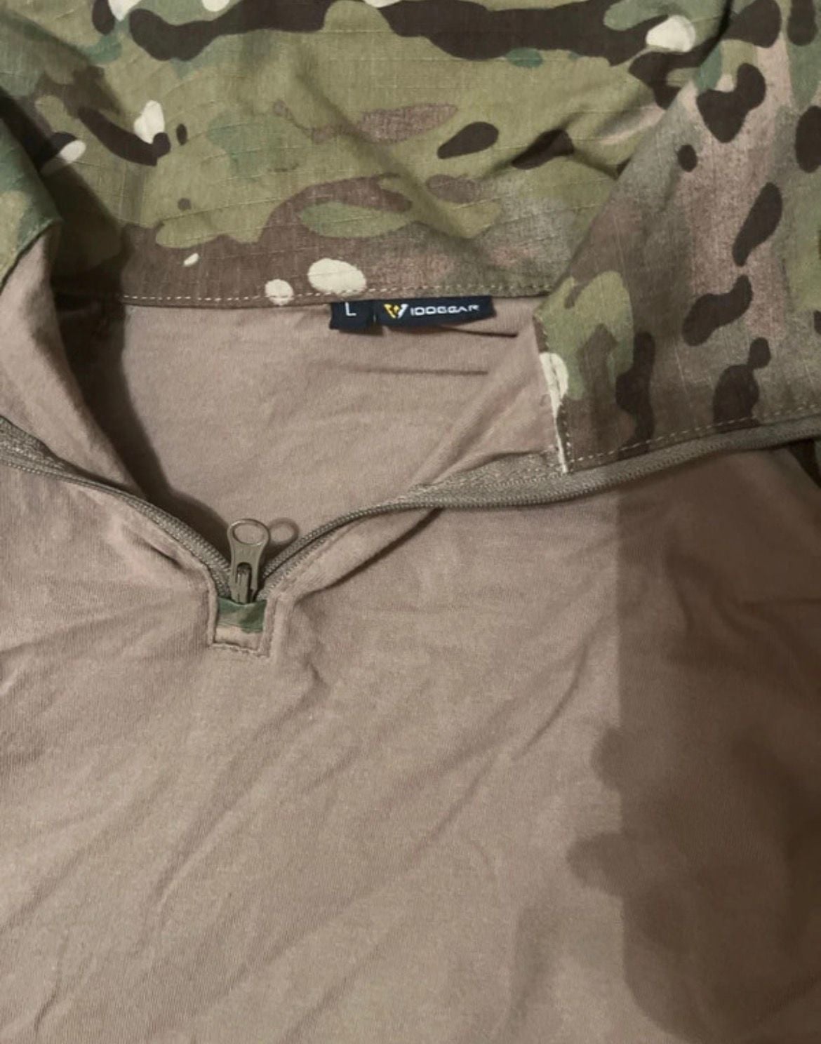 Idogear Tactical Shirt Size L Multicam Camo 1/4 Zip Long Sleeve 3