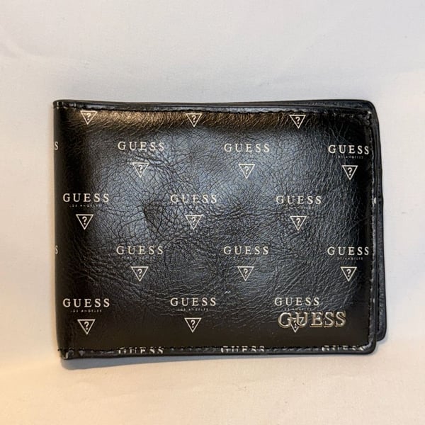 Guess Black Logo Bifold Wallet