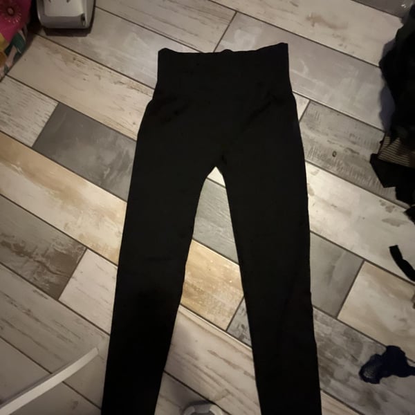 Warners Fleece Like Leggings Size 2X/3X Black High Waisted