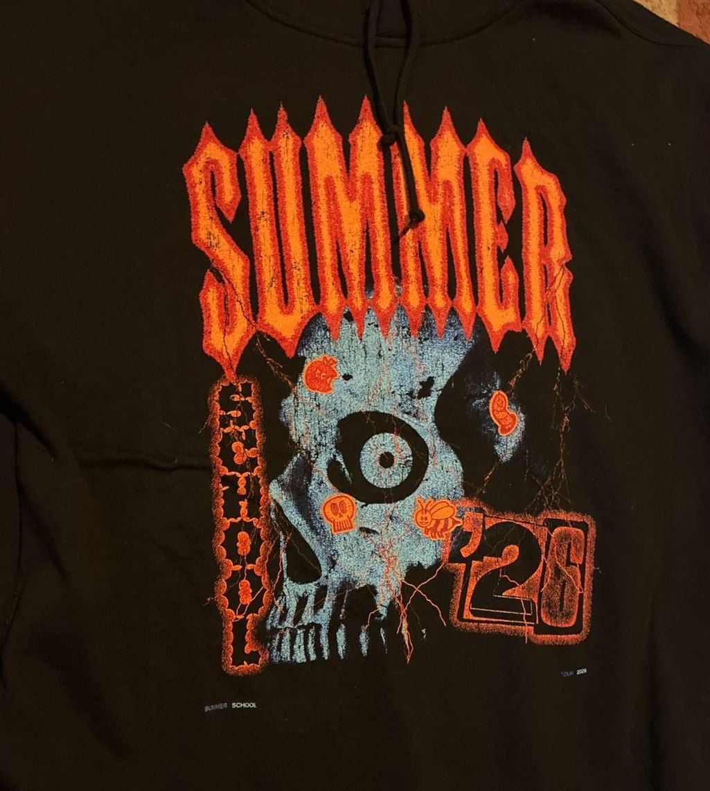 Summer School Tour 2024 Hoodie Size X-Large Black Graphic Pullover 3