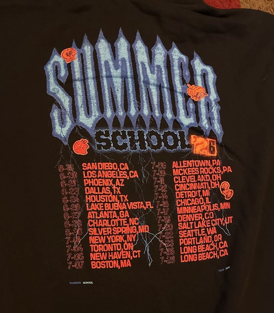 Summer School Tour 2024 Hoodie Size X-Large Black Graphic Pullover 6