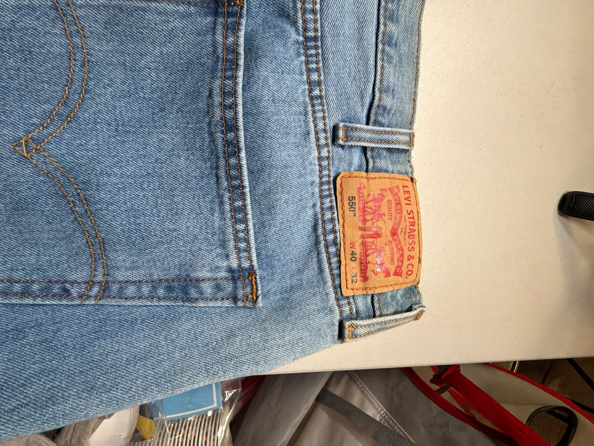 Levi's 550 Relaxed Fit Jeans 40x32 Light Wash Denim 7