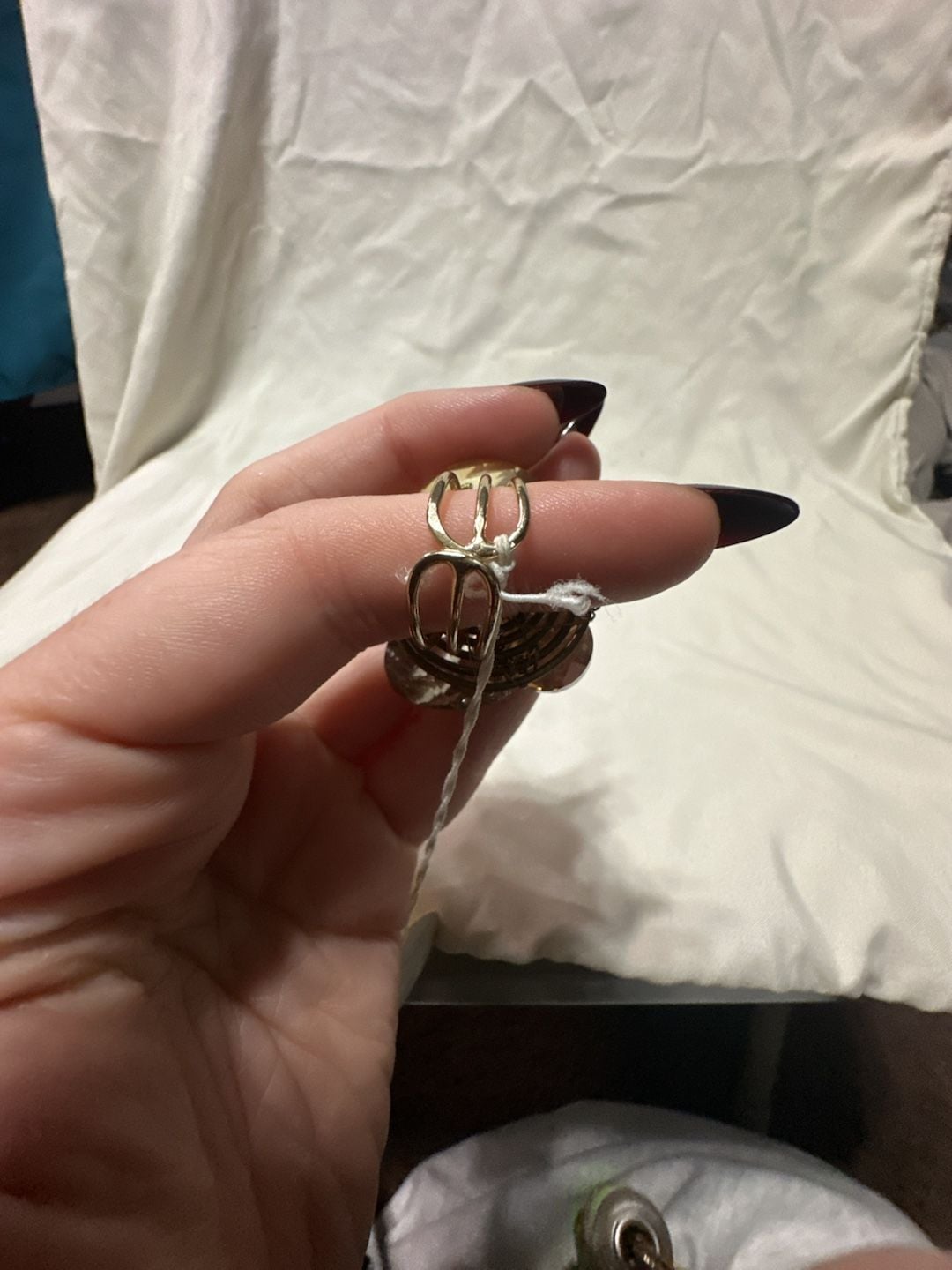 Pannee Genuine Stone Statement Ring Multi Stone Yellow Wire Adjustable 5