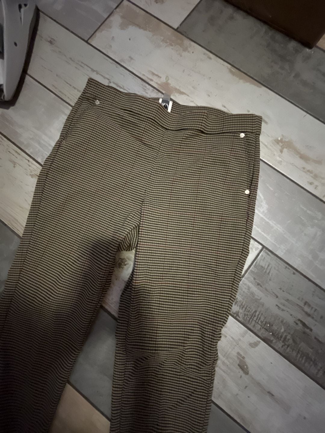 Anne Klein Plaid Pull On Pants Brown 3
