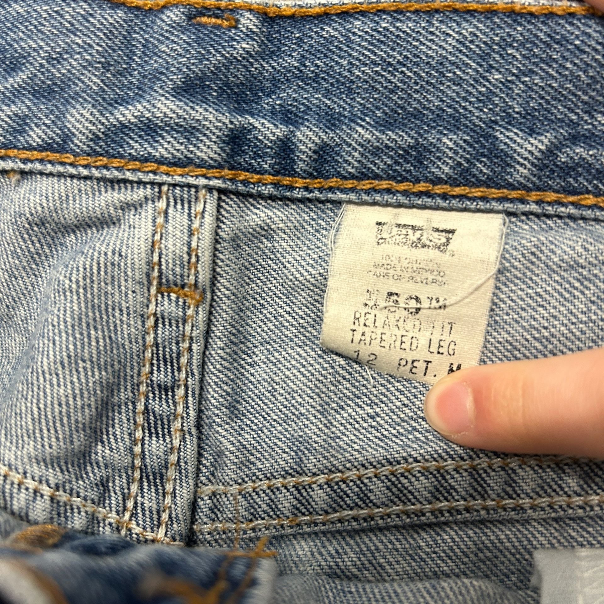 Levi's 550 Relaxed Fit Tapered Leg Jeans Size 12 Pet M Blue Denim 4