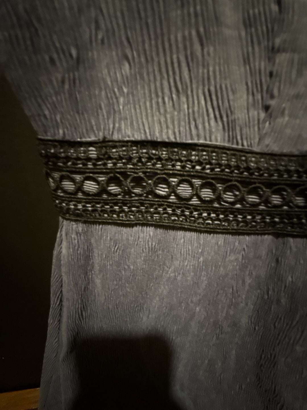 Muse Couture Dress Blue Lace Trim 4