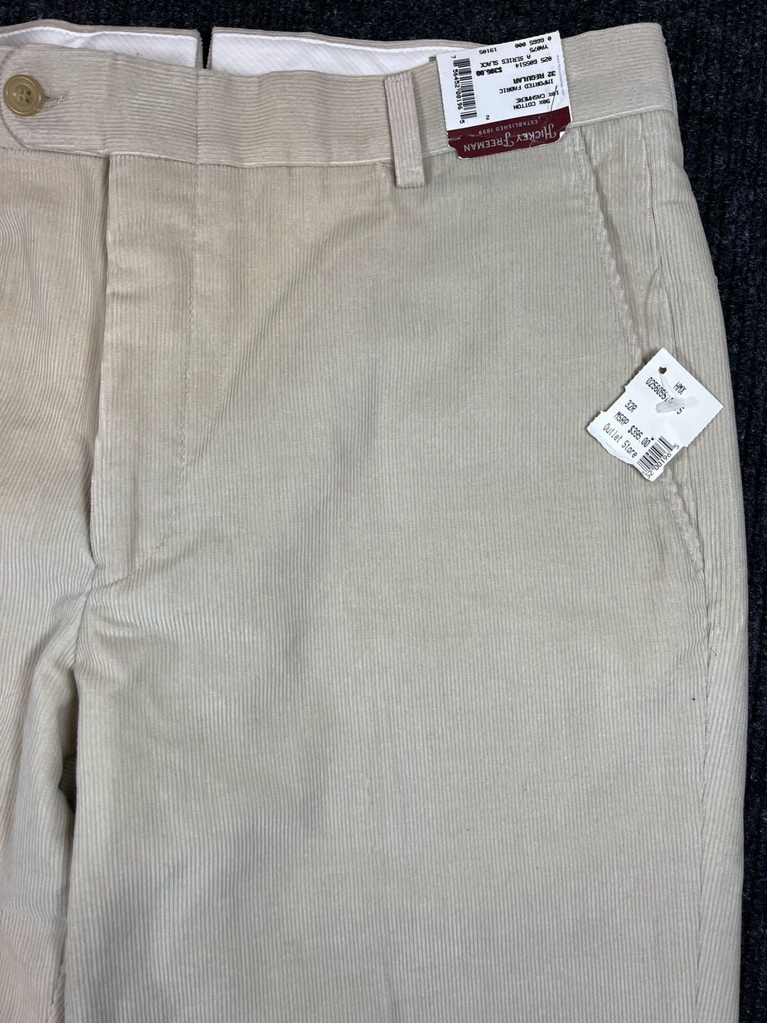 Hickey Freeman A Series Slack Size 32 Regular Beige Corduroy Pants NWT 13
