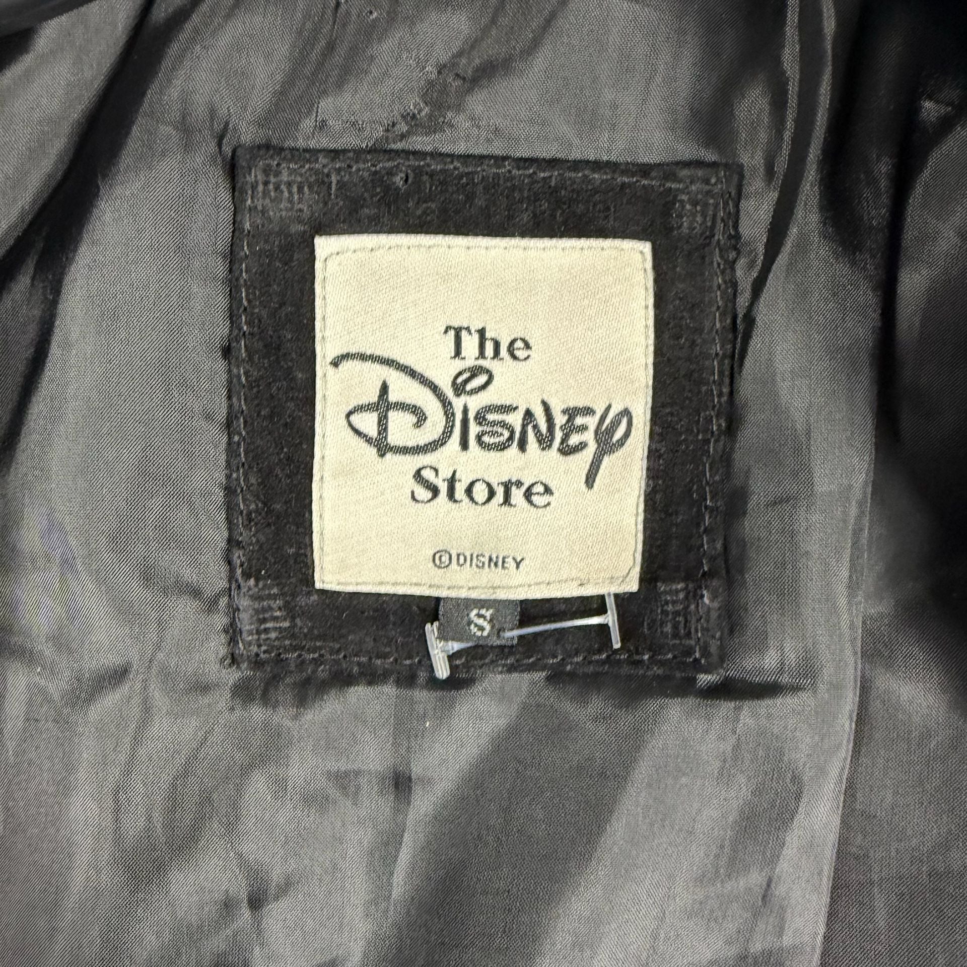 Vintage 90s The Disney Store Eeyore Suede Leather Jacket Size S Black 4