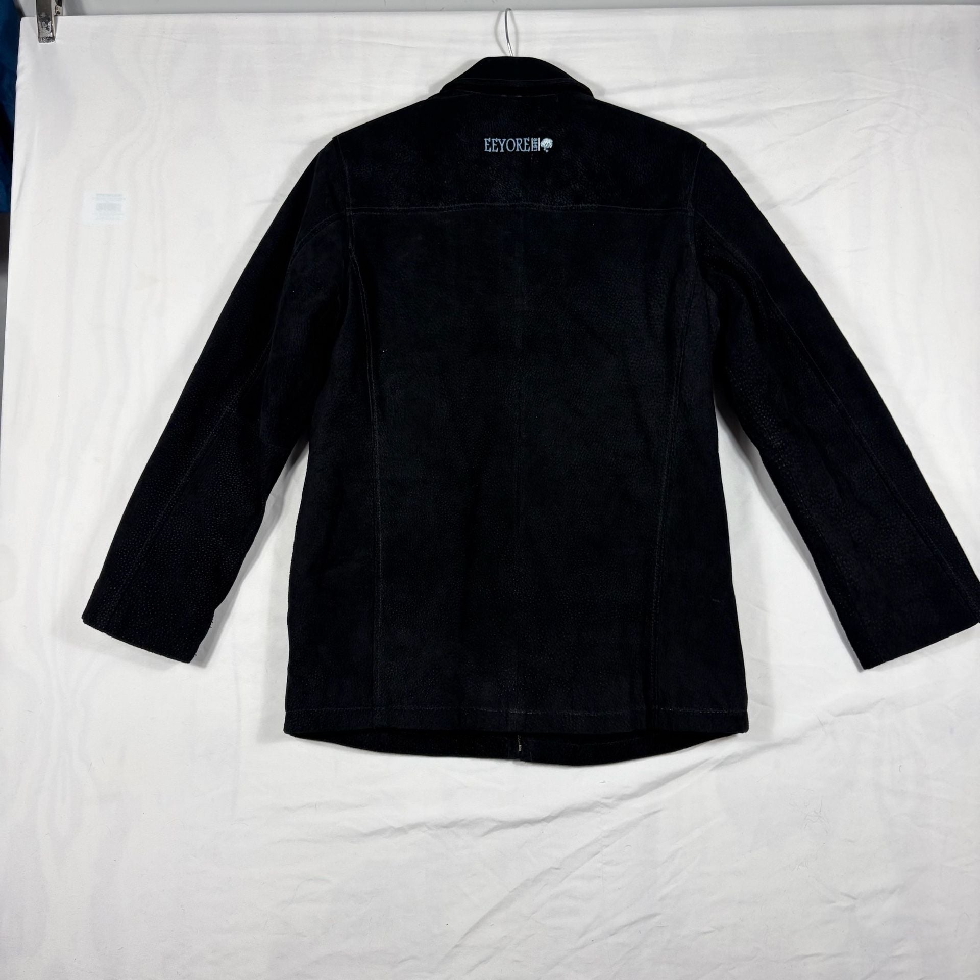 Vintage 90s The Disney Store Eeyore Suede Leather Jacket Size S Black 6