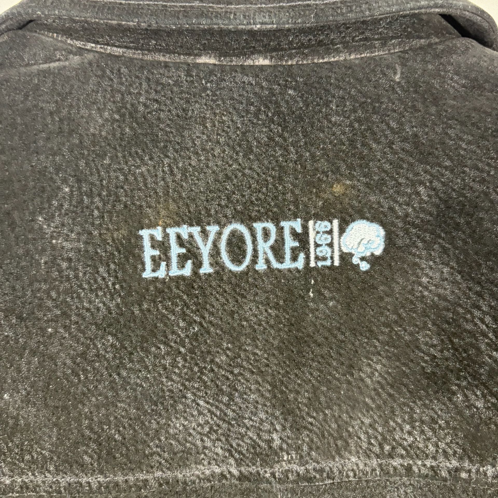 Vintage 90s The Disney Store Eeyore Suede Leather Jacket Size S Black 7