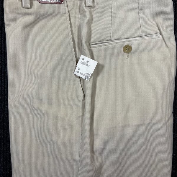 Hickey Freeman A Series Slack Size 32 Regular Beige Corduroy Pants NWT