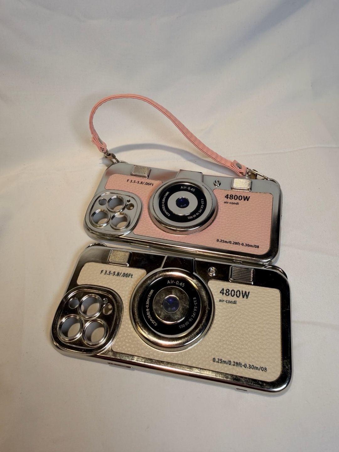 Unbranded Retro Camera Phone Case With Strap Pink And White Lot 1
