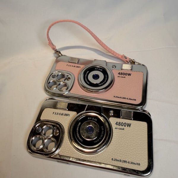 Unbranded Retro Camera Phone Case With Strap Pink And White Lot