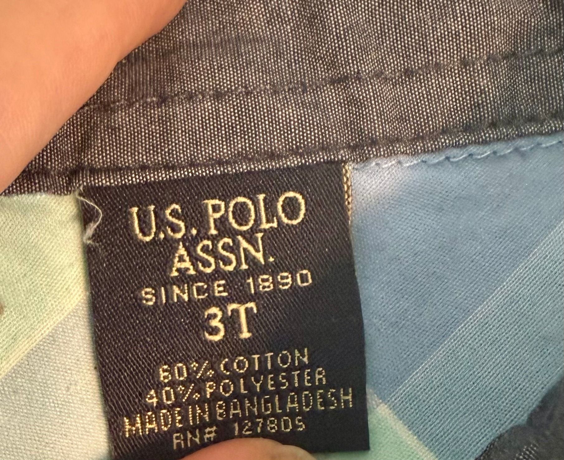 U.S. Polo Assn. Short Sleeve Plaid Button Up Shirt Blue Green 6