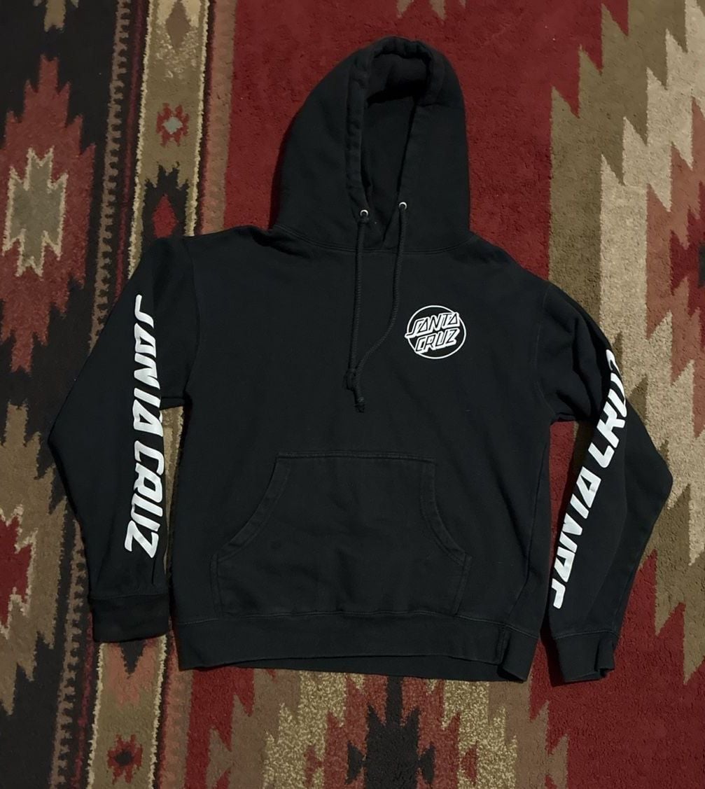 Santa Cruz Screaming Skull Hoodie Size M Black Pullover 2