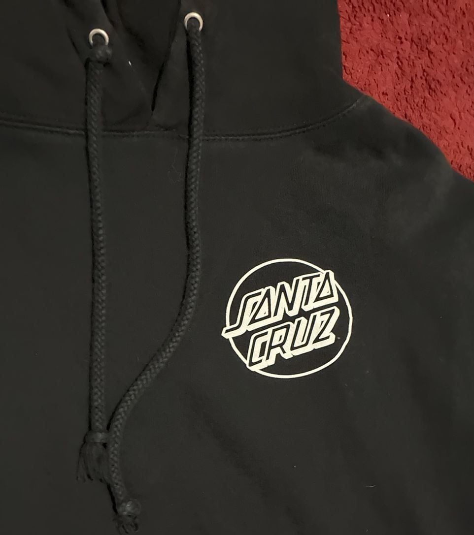 Santa Cruz Screaming Skull Hoodie Size M Black Pullover 3