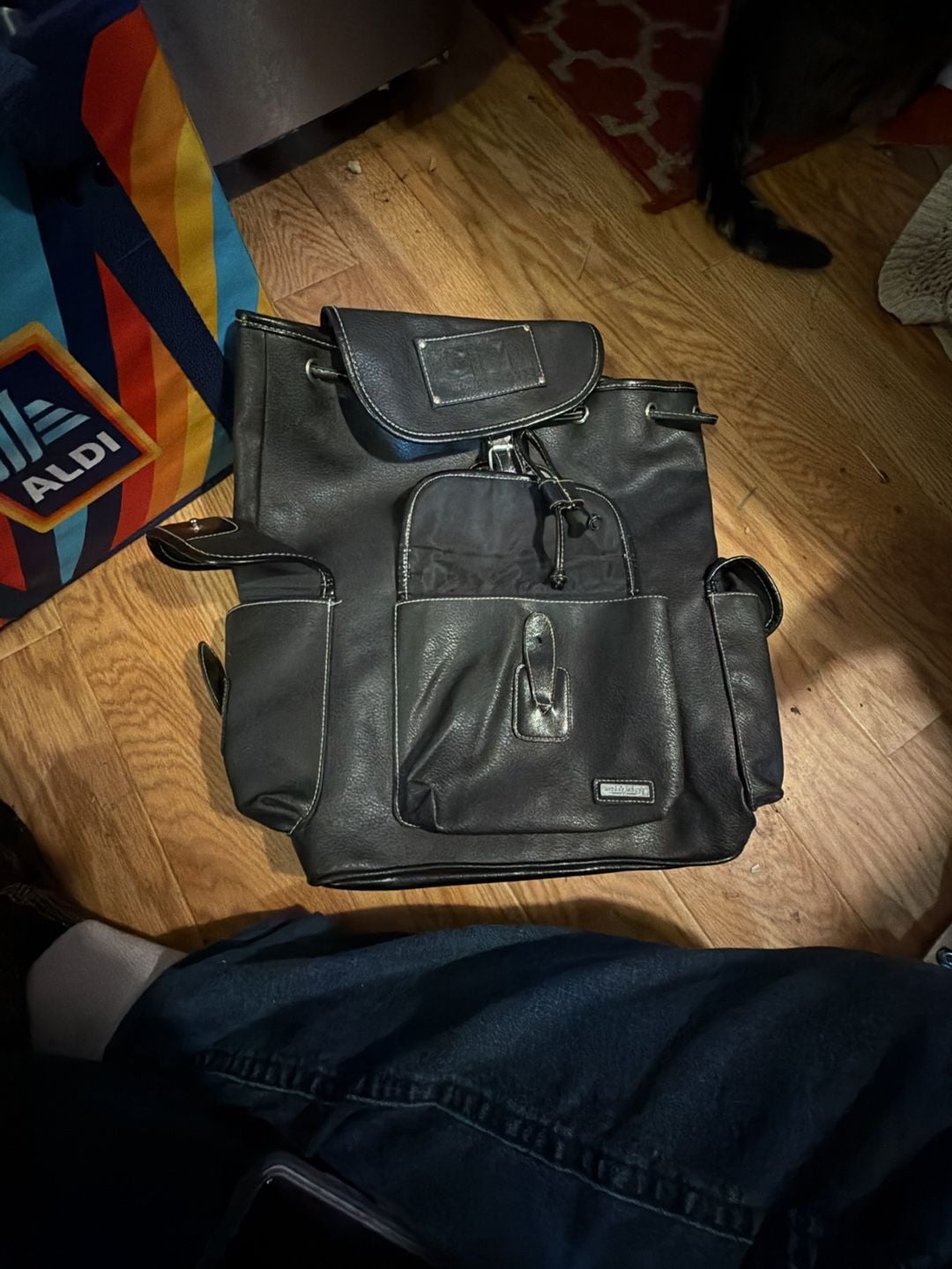 Disney Store Mickey Mouse Faux Leather Backpack Black 2