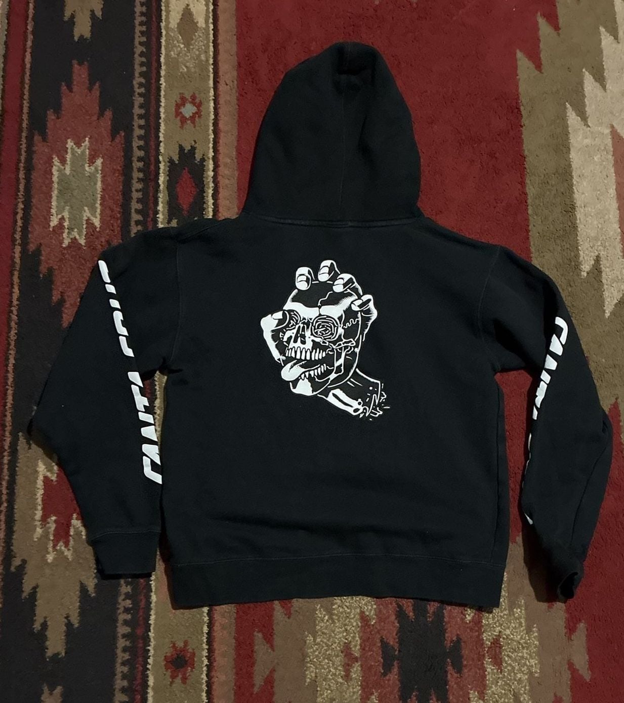Santa Cruz Screaming Skull Hoodie Size M Black Pullover 5