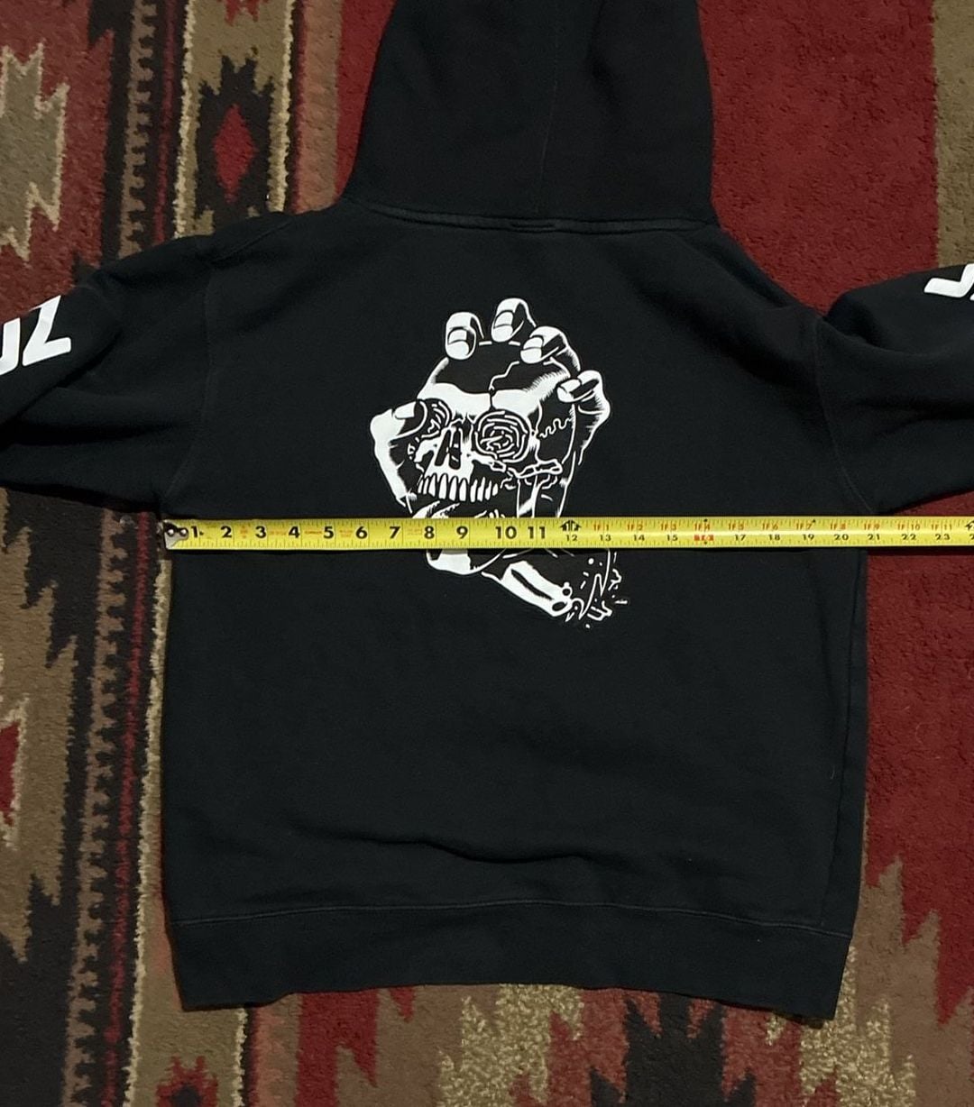 Santa Cruz Screaming Skull Hoodie Size M Black Pullover 8