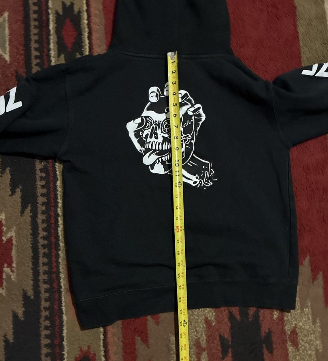 Santa Cruz Screaming Skull Hoodie Size M Black Pullover 9