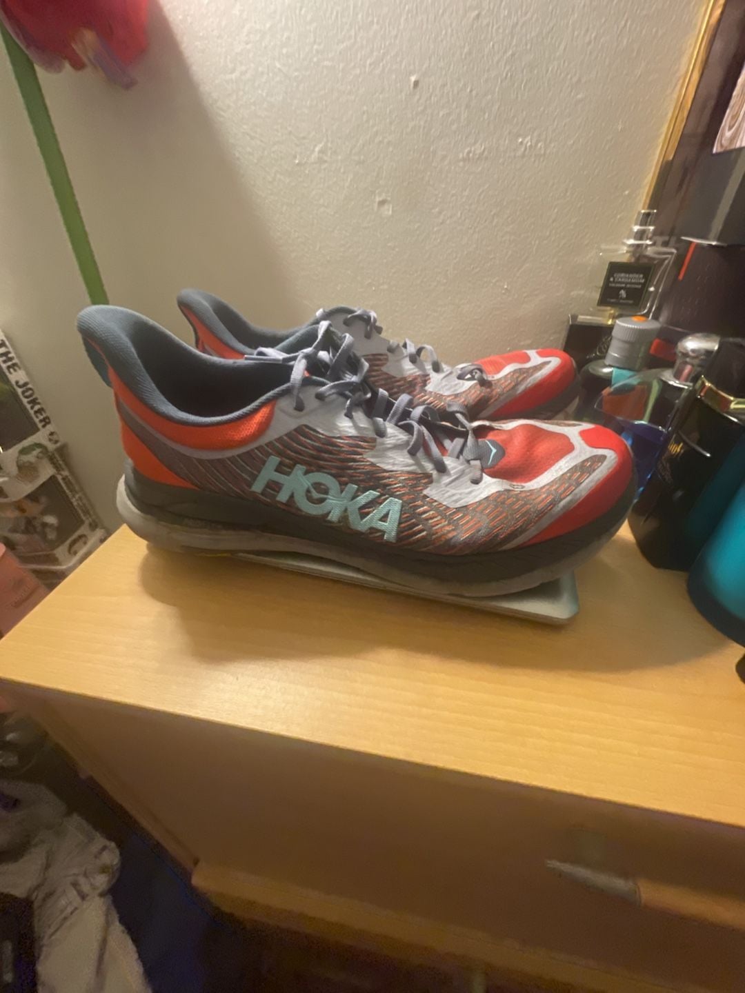 HOKA Mafate Speed 4 Trail Running Shoes Cerise Stormy Skies 2