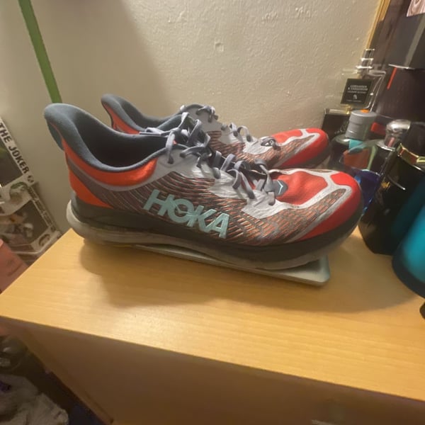 HOKA Mafate Speed 4 Trail Running Shoes Cerise Stormy Skies