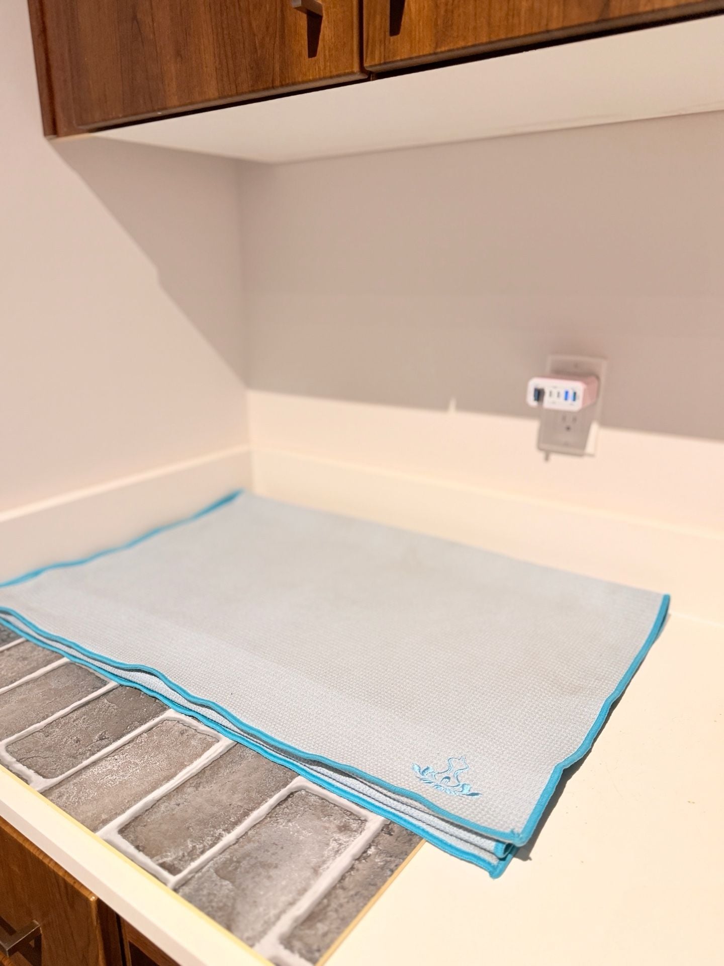 Yoga Mat Towel Blue Microfiber Sweat Absorbent 3
