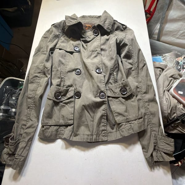 Dollhouse Utility Jacket Size S Green Cotton Military Trench Coat
