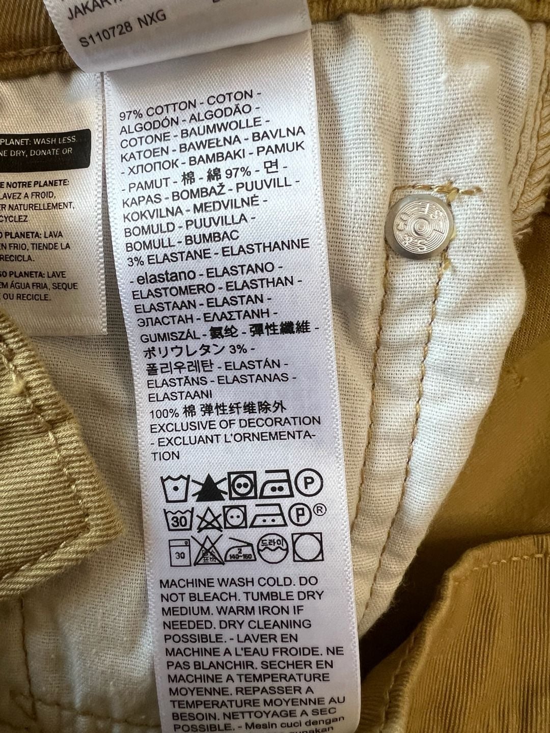 Levi's 511 Slim Fit Men's Jeans W30 L30 Mustard Yellow New 5