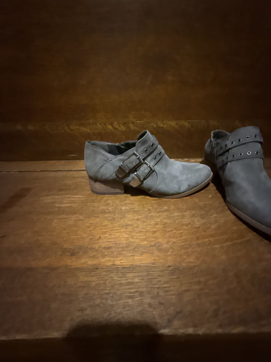 Vince Camuto Cosmika Suede Buckle Booties Grey 4