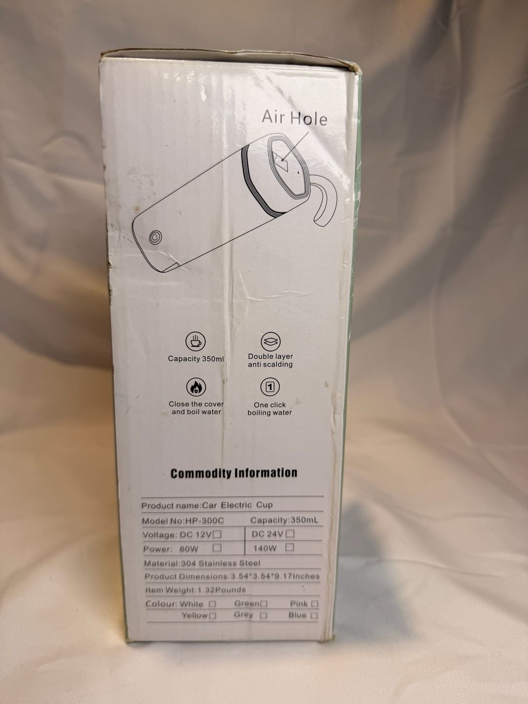Wjtmov Portable Mini Car Electric Cup HP-300C 350ml Light Green 2