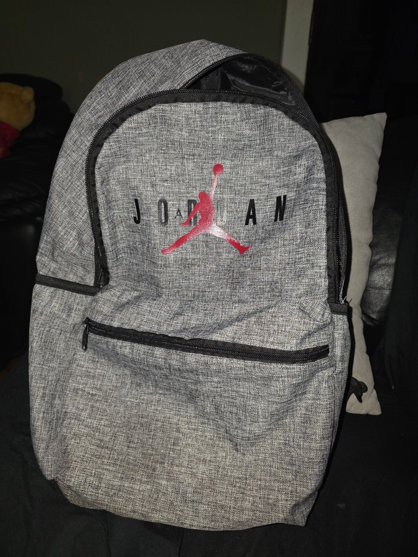 Jordan Jumpman Backpack Heather Gray Red 2