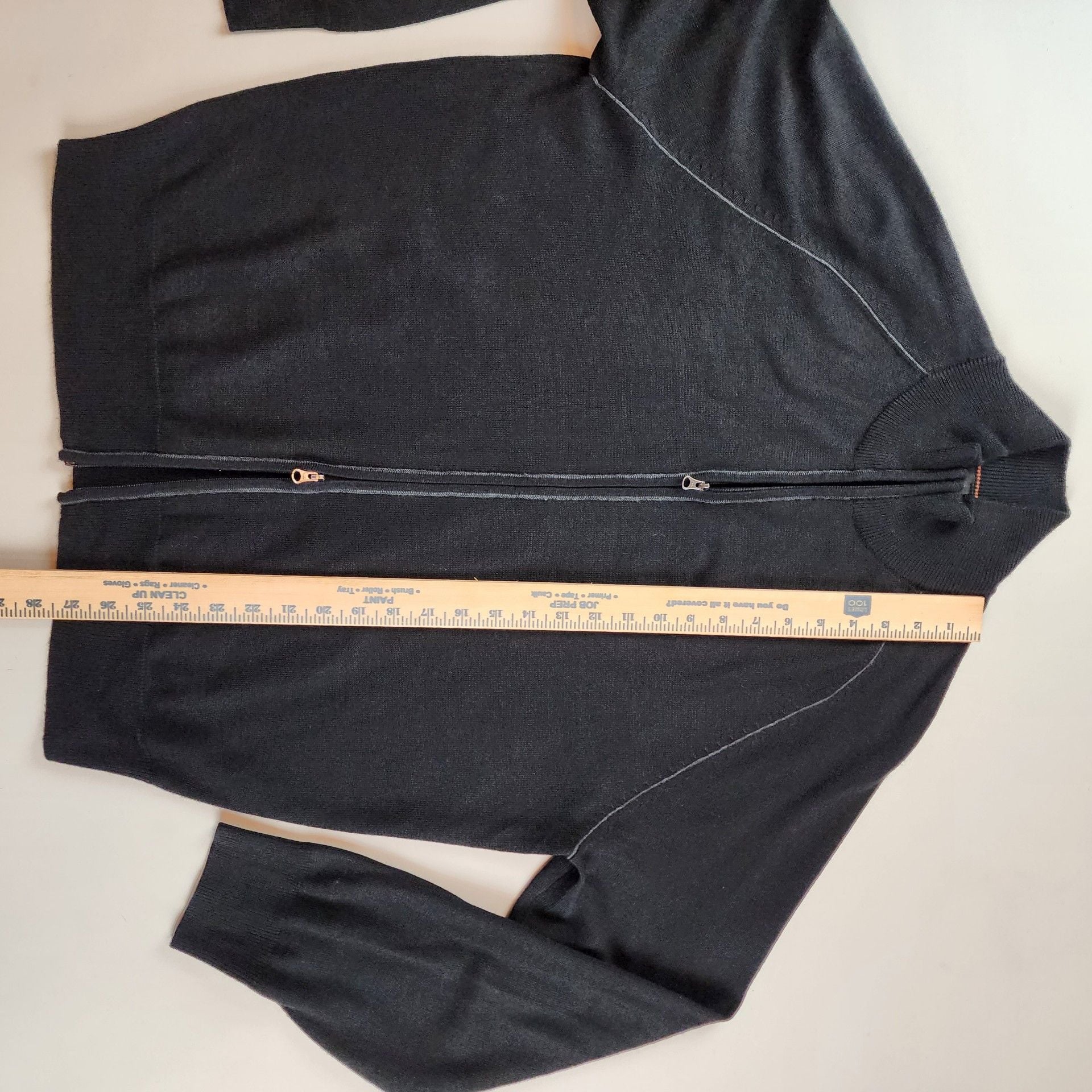 Jos. A. Bank Men's Full Zip Mock Neck Merino Wool Blend Sweater Black XL 7