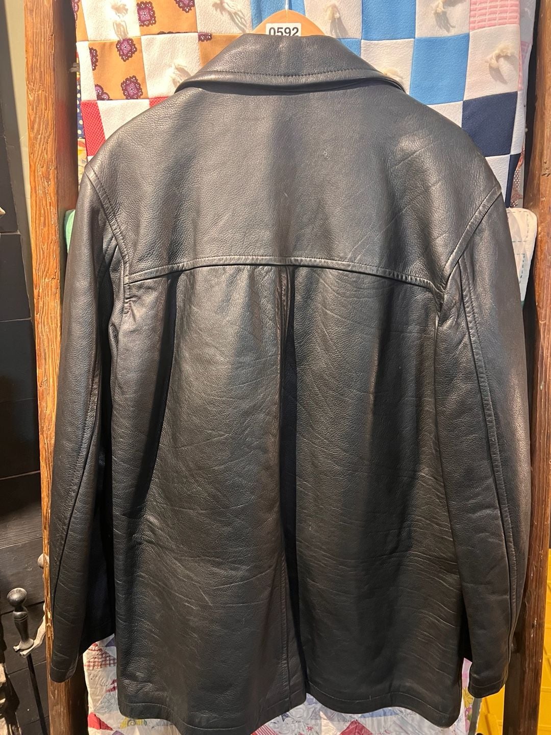 J.Crew Leather Jacket Size M Black Coat Wool Lined 3