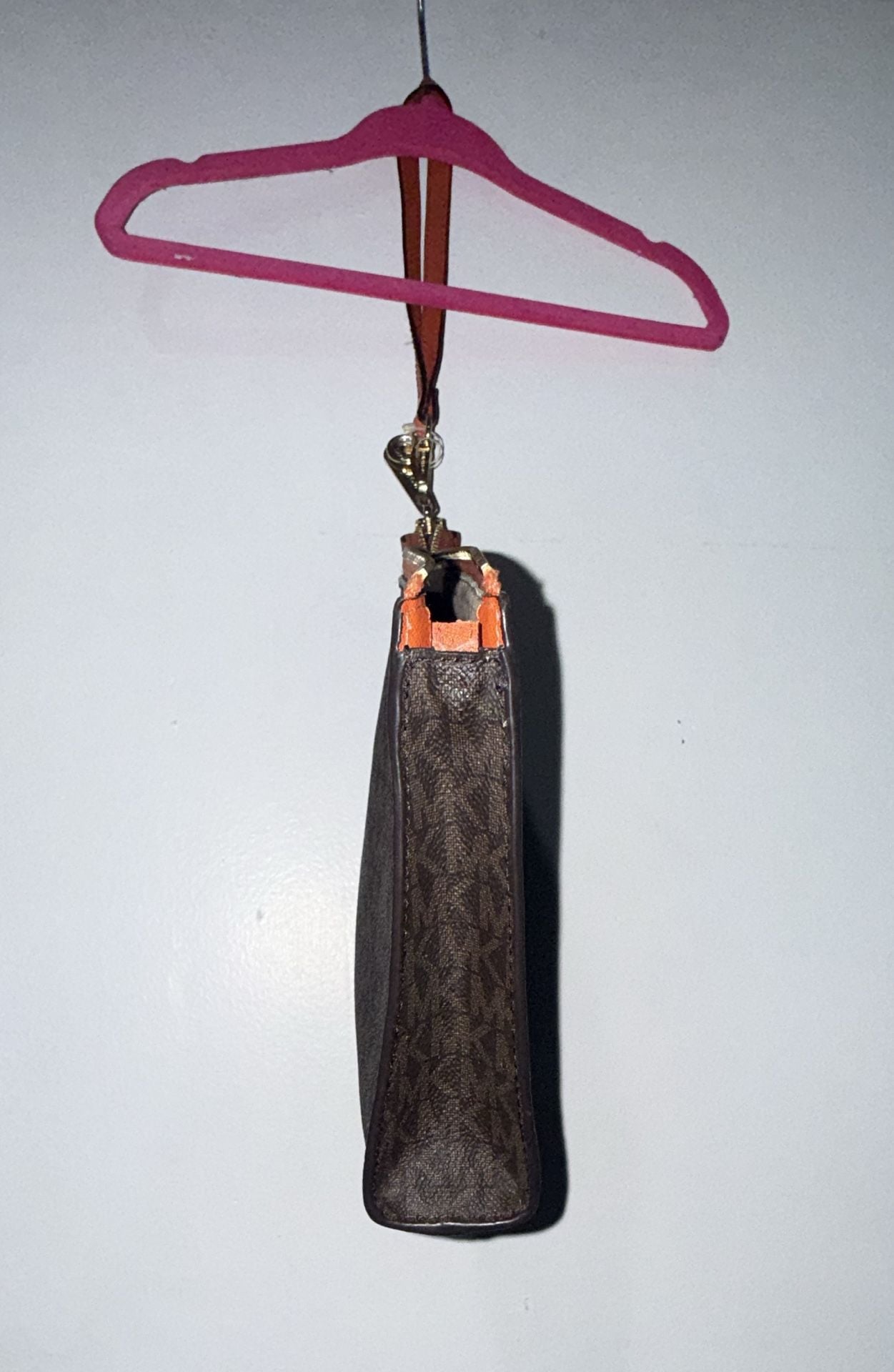 Michael Kors Jet Set Go Signature Brown Zip Clutch Wristlet 4