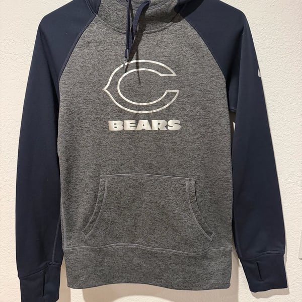 Nike NFL Chicago Bears Therma-Fit Hoodie Size XS Gray Navy