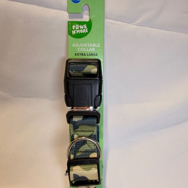 Paws N' More Adjustable Dog Collar Size Extra Large 18-26 In Camo