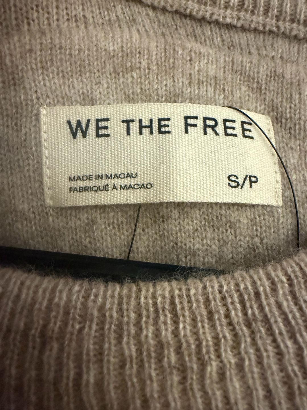 We The Free Short Sleeve 100% Cashmere Sweater Size S Light Beige Knit Pullover 5
