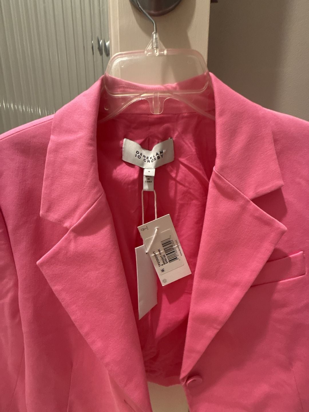 Derek Lam 10 Crosby Cropped Blazer Size 6 Bright Pink 3