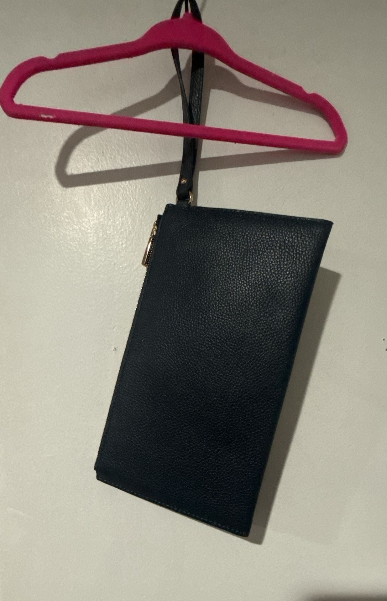 Michael Kors Jet Set Pebbled Leather Pouch Clutch Blue 3