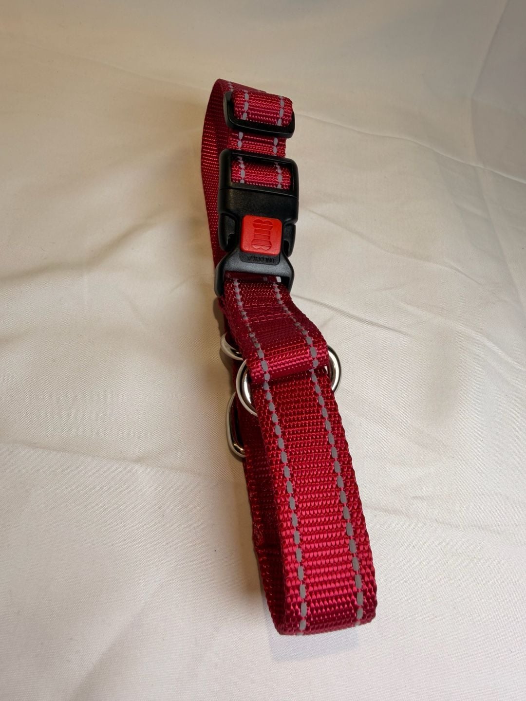 Reflective Nylon Dog Collar Red Adjustable 1