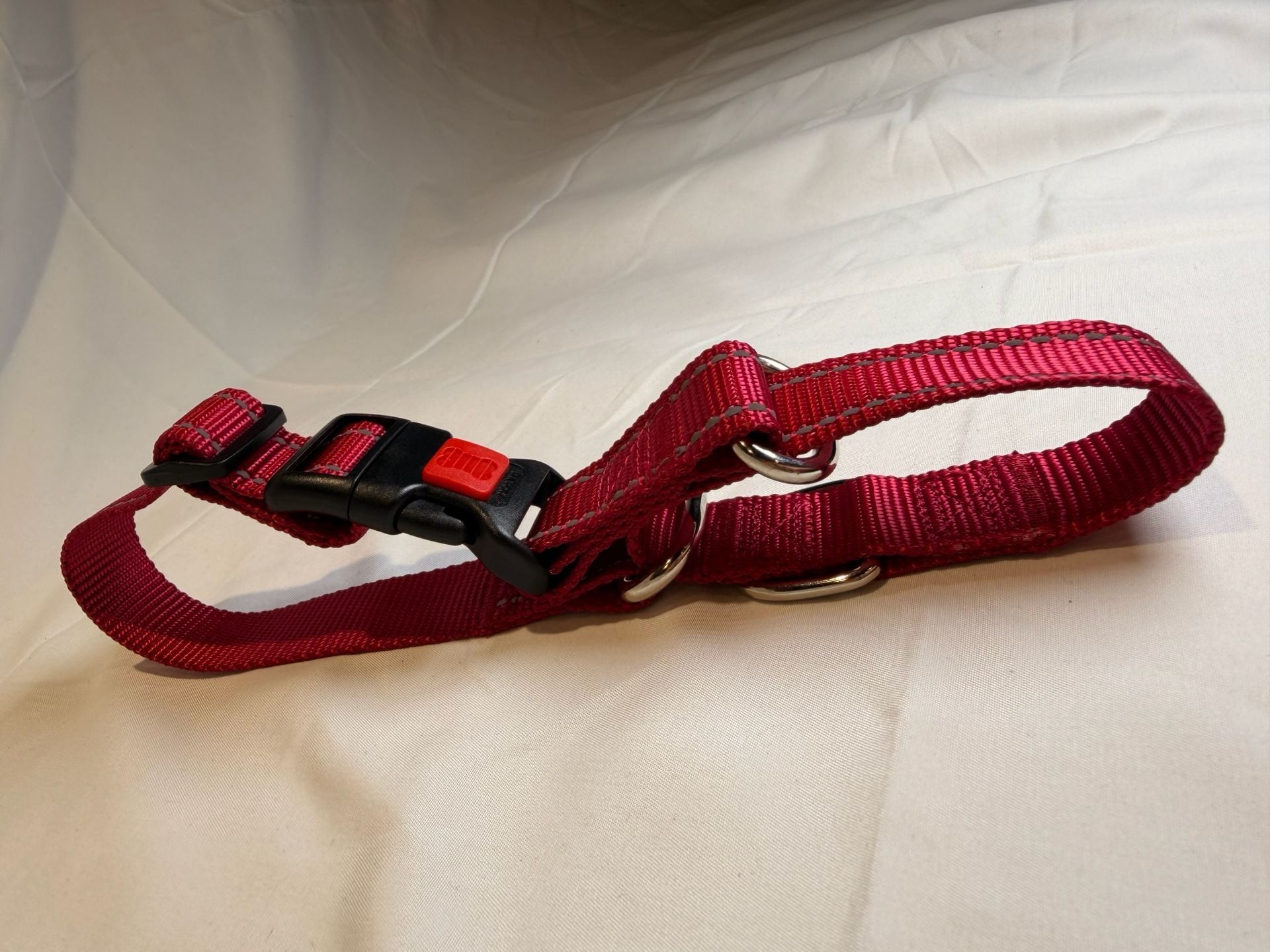 Reflective Nylon Dog Collar Red Adjustable 2