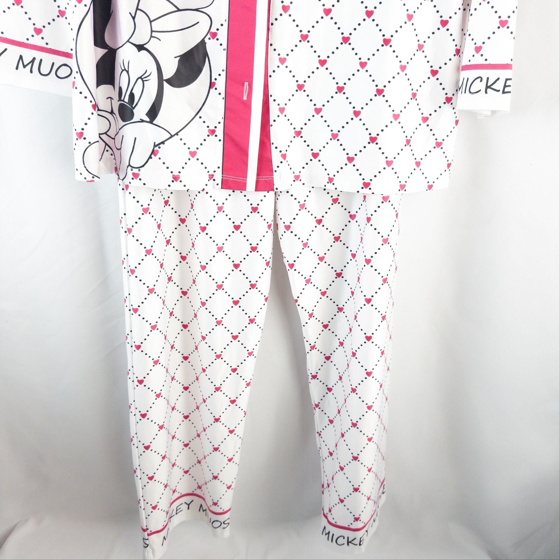 Chichi's Clothes Minnie Mouse Pajama Set White Pink Heart 3