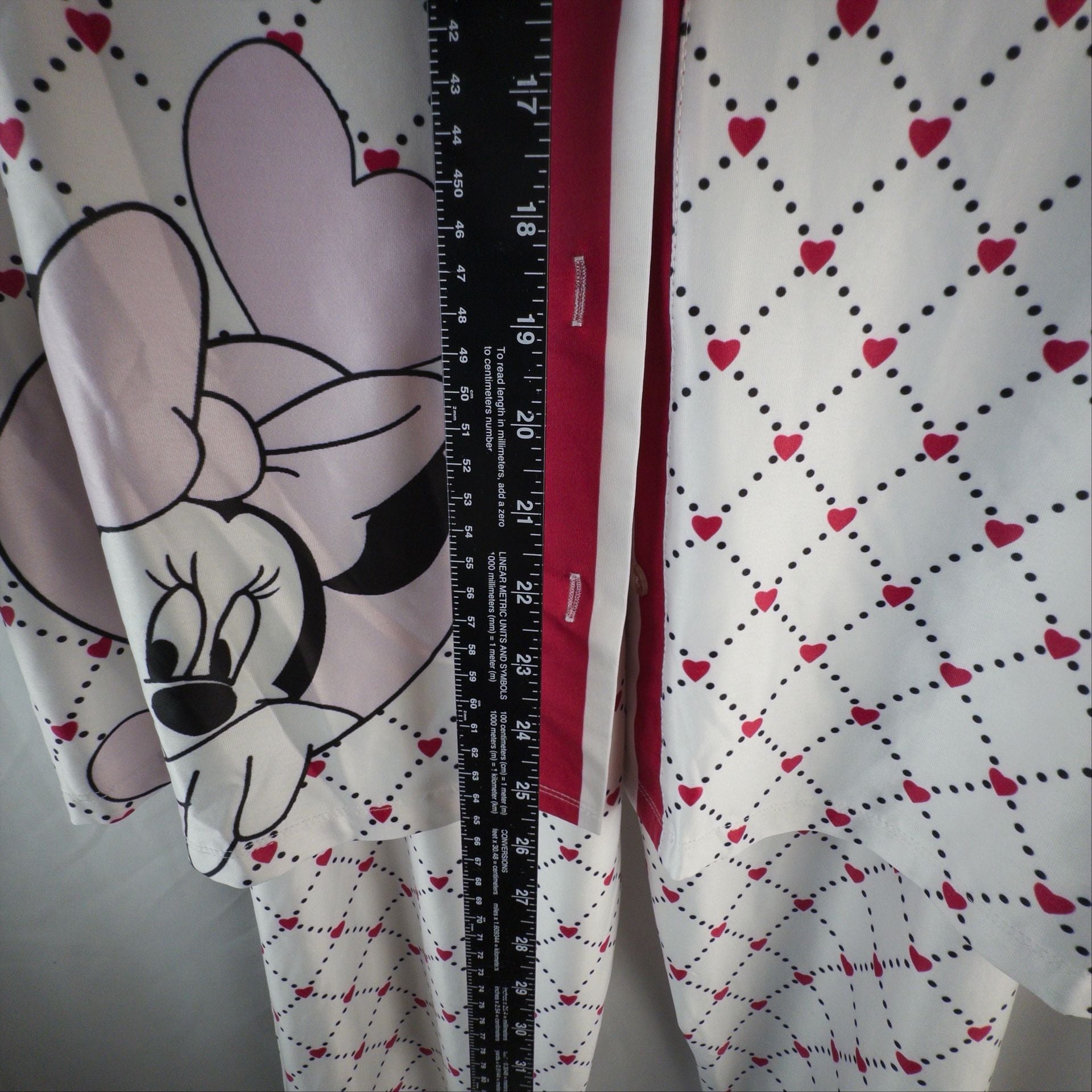 Chichi's Clothes Minnie Mouse Pajama Set White Pink Heart 9
