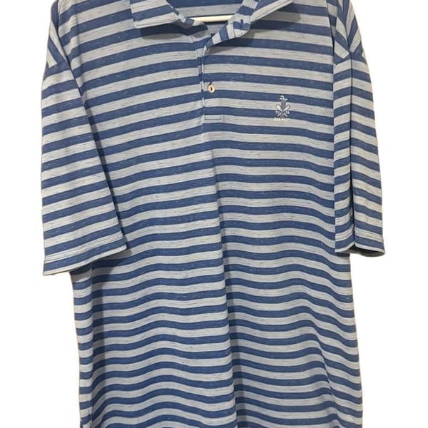 Peter Millar Summer Comfort Polo Shirt Size XXL Blue Striped