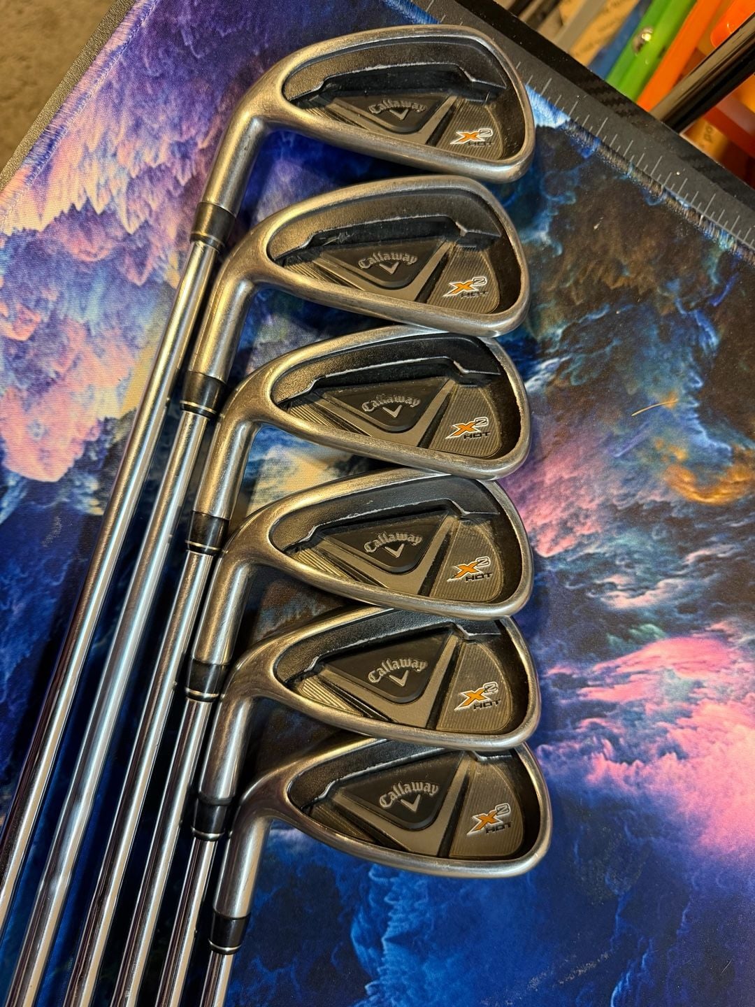 Left handed Callaway X2 Hot Iron Set 5-PW Steel S-Flex Speed Step 85 1