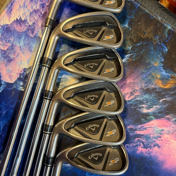 Left handed Callaway X2 Hot Iron Set 5-PW Steel S-Flex Speed Step 85